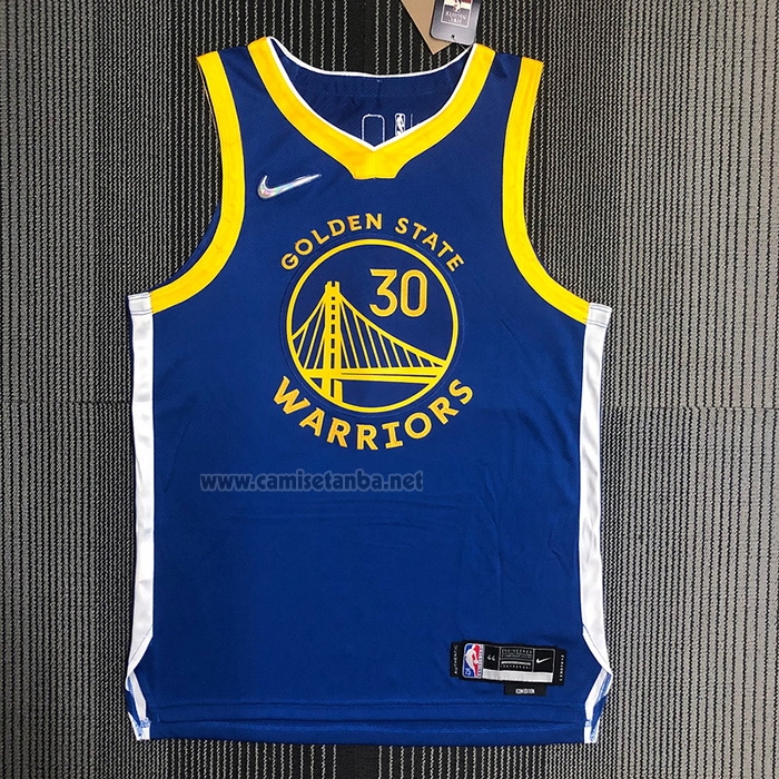 Camiseta Golden State Warriors Stephen Curry #30 Icon Autentico Azul